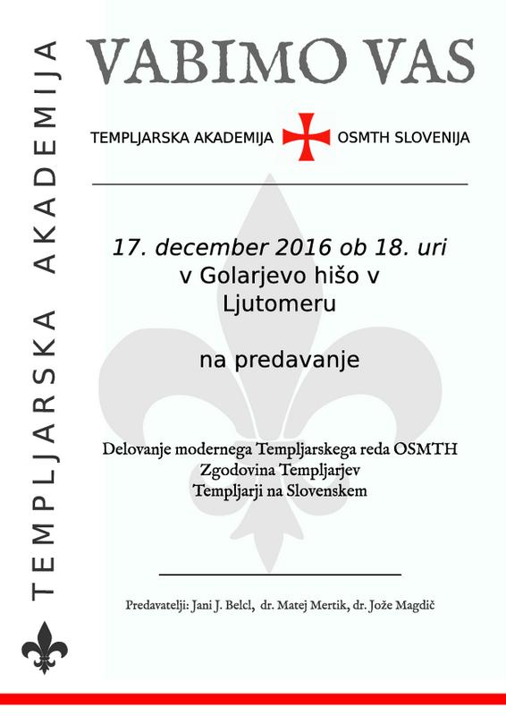 Predavanje o Templjarjih Predavanje o Templjarjih
