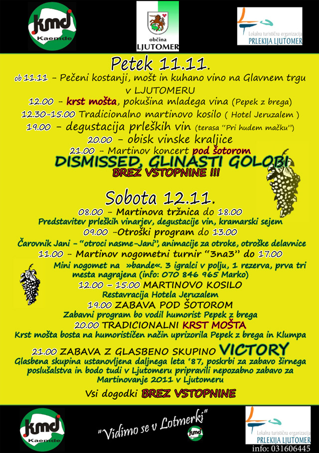 Program Martinovanje 2011 Program Martinovanje 2011