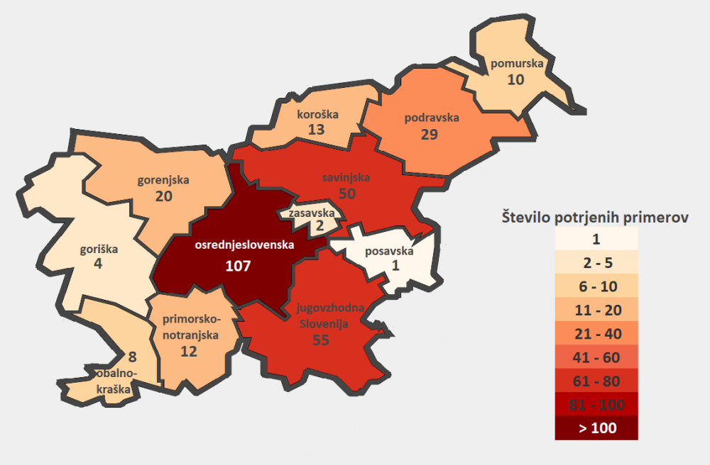 Okuženi koronavirus 19.3.2020