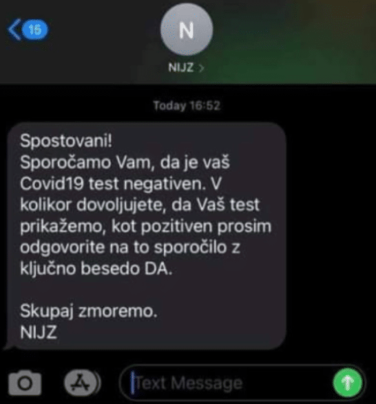 Sporočilo NIJZ