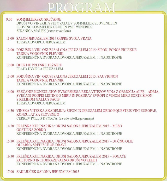 Program 13. Salon Jeruzalem Program 13. Salon Jeruzalem