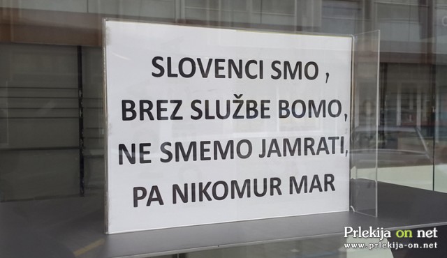 Napis v prodajalni Peko v Ljutomeru Napis v prodajalni Peko v Ljutomeru