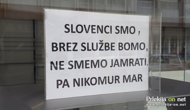 Napis v prodajalni Peko v Ljutomeru