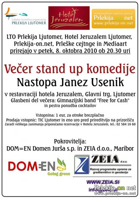 Stand up večer z Janezom Usenikom