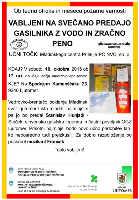 SVEČANA PREDAJA GASILNIKA Z VODO IN ZRAČNO PENO
