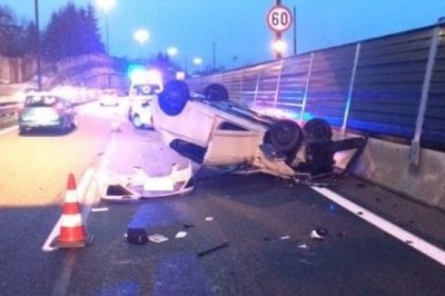 Prometna nesreča na hitri cesti, foto: PU Maribor