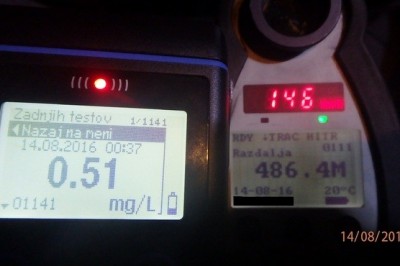 V organizmu je imel 0,51 mg/l alkohola, vozil pa je 146 km/h, foto: PP Gorišnica