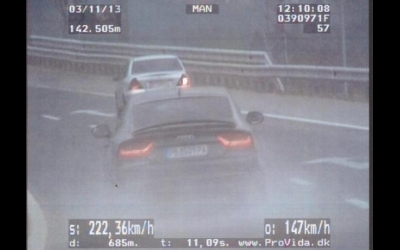 Na razdalji 685 metrov je vozil s povprečno hitrostjo 222,36 km/h, foto: PPP Maribor