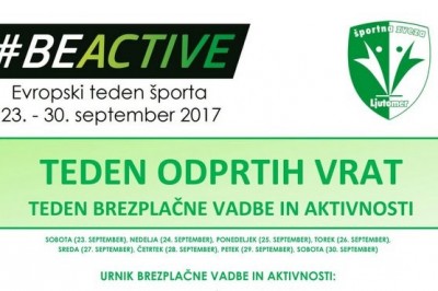 Teden odprtih vrat – teden brezplačne vadbe in aktivnosti