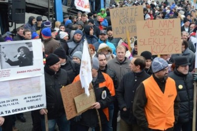 Protest delavcev - migrantov v Šentilju