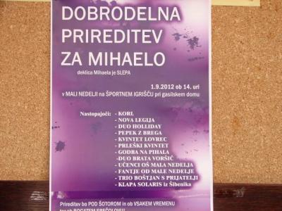 Dobrodelna prireditev za slepo Mihaelo