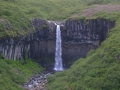 V drugem največjem nacionalnem parku Skaftafell, se nahaja slap Svartifoss 
