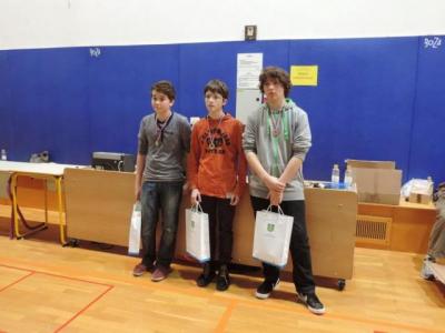 Luka (prvi z desne) je imel enako število točk kot zmagovalec, foto: sah-zveza.si