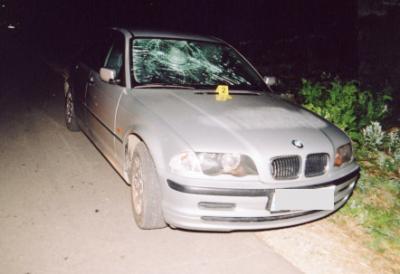 Poškodovan avtomobil, foto: PU Murska Sobota