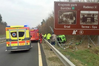 Prometna nesreča na avtocesti, foto: PGD Gornja Radgona