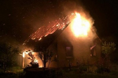 Požar hiše, foto: PGD Benedikt