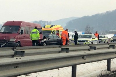 Prometna nesreča na avtocesti, foto: maribor24.si