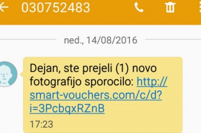 Povezave v SMS sporočilu ne odpirajte