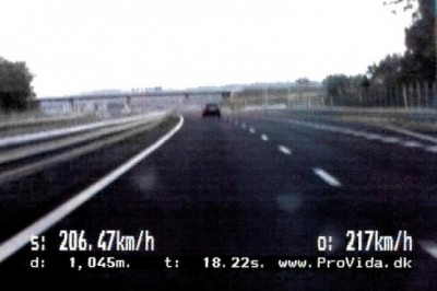 Na razdalji 1,045 metrov je vozil s povprečno hitrostjo 206,47 km/h, foto: PPP Maribor