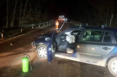 Trčenje osebnega in kombiniranega vozila, foto: PGD Gornja Radgona