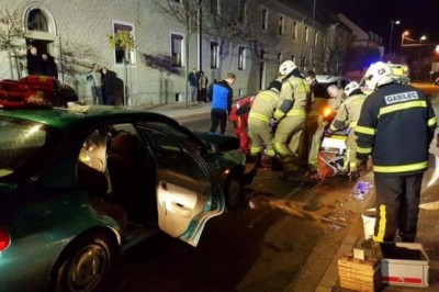 Prometna nesreča v Gornji Radgoni, foto: PGD Gornja Radgona