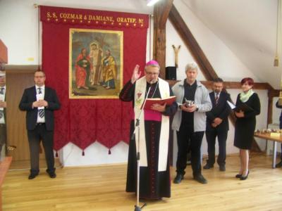 Razstavo pirhov in bander je blagoslovil murskosoboški škof mgsr.dr. Peter Štumpf