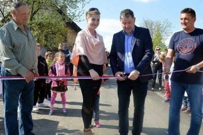 Odprtje obnovljene ceste v Malem Sovjaku