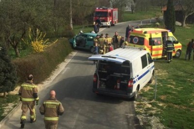Prometna nesreča v Ženiku, foto: PGD Gornja Radgona