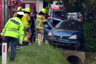 Prometna nesreča izven naselja Cankova, foto: Sobotainfo.com