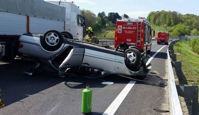 Prometna nesreča na avtocesti, foto: PGD Gornja Radgona