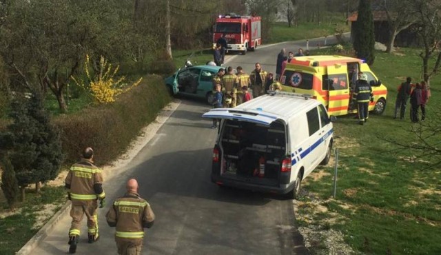 Prometna nesreča v Ženiku, foto: PGD Gornja Radgona