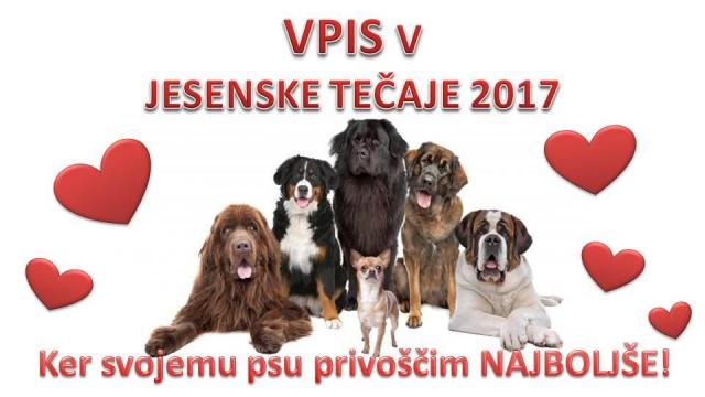 Vpis v jesenske tečaje šolanja psov ŠKD Ljutomer-Križevci