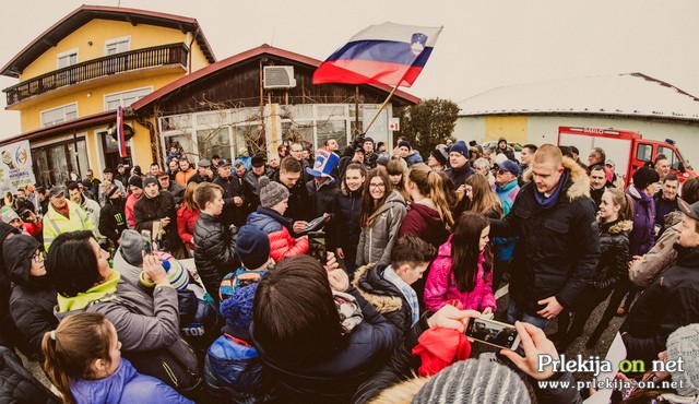 Sprejem Marka Bezjaka in Mateja Gabra