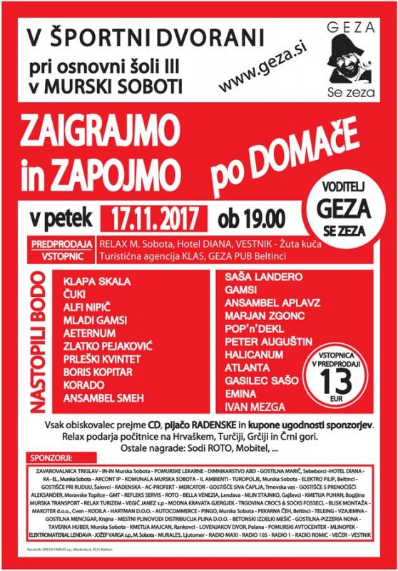 Zaigrajmo in zapojmo po domače 2017