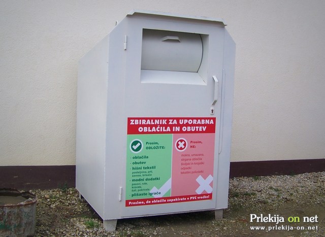 Zabojniki za uporabna oblačila in obutev po celotni UE Ljutomer