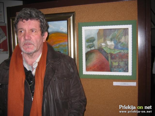 Zdravko Dolinšek ob nagrajeni sliki v Turnišču Zdravko Dolinšek ob nagrajeni sliki v Turnišču